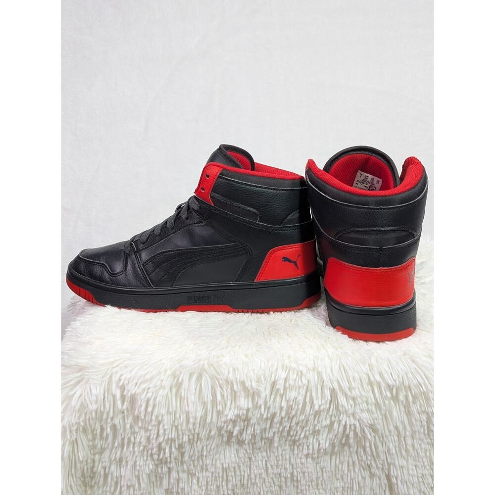 PUMA Rebound Layup Basketball Shoes Size 7 C Black & Red High Top Sneakers - Picture 4 of 9